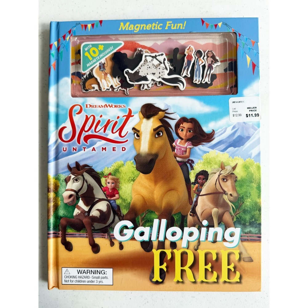 DreamWorks Spirit Untamed Magnetic Hardcover Book Galloping Free 11" x 8.6"